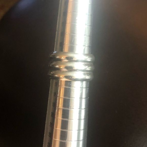 Vintage TAXCO Sterling Silver Concentric Circle Fluted Wide Band Ring - Picture 5 of 10